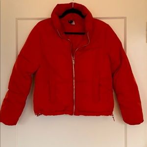 H&M Cropped Red Puffer Jacket Sz. 2